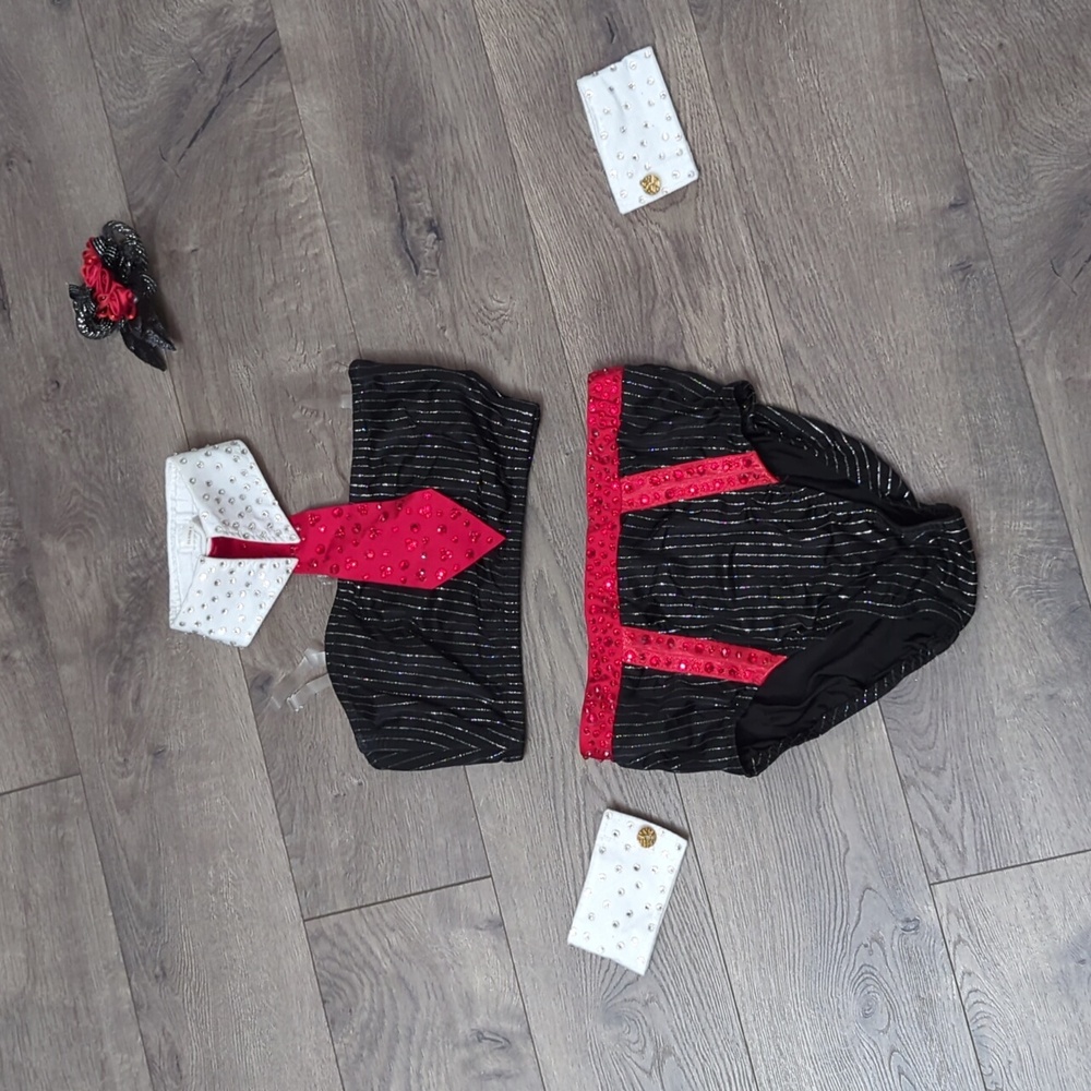 Stylish Black and Red Women's Costume Set